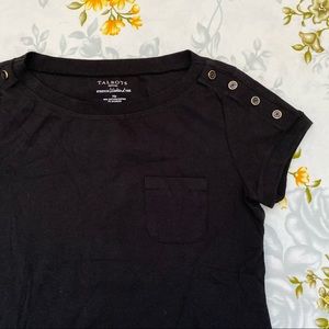 Talbots Size MP Black Basic Tee